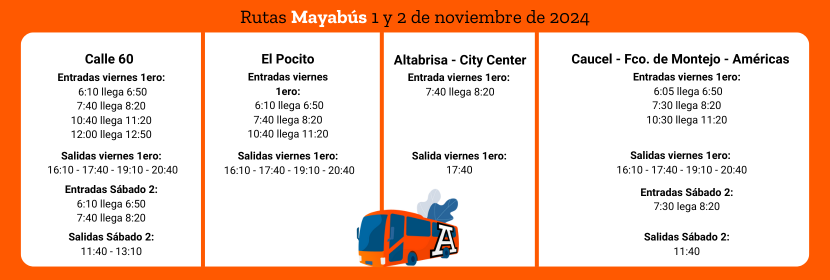 mayabús 1 y 2 de noviembre