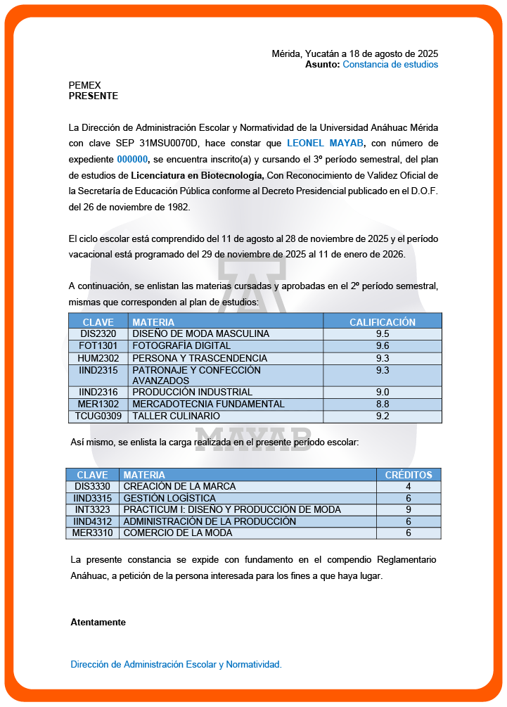 Documento del trámite