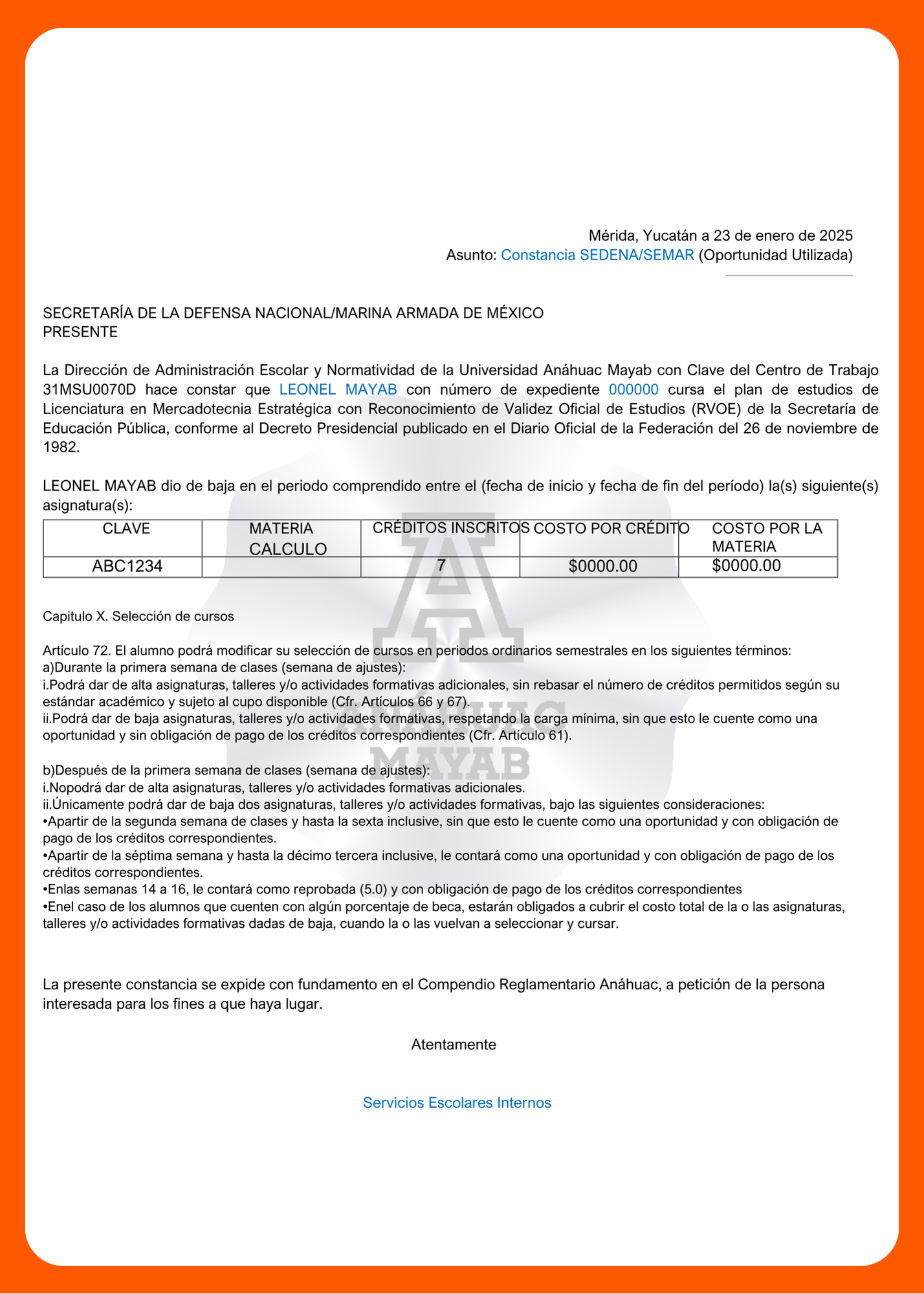 Documento del trámite