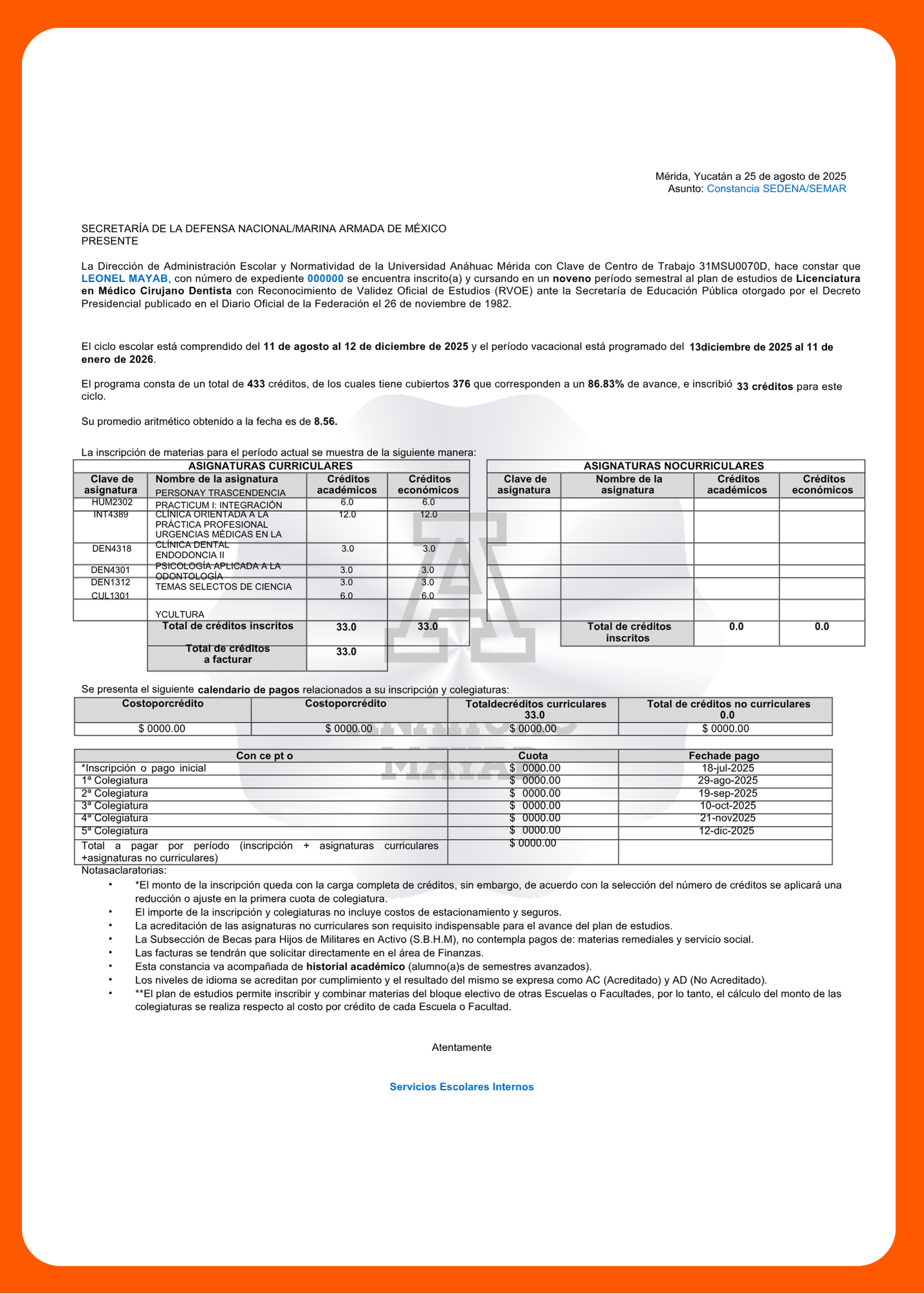 Documento del trámite