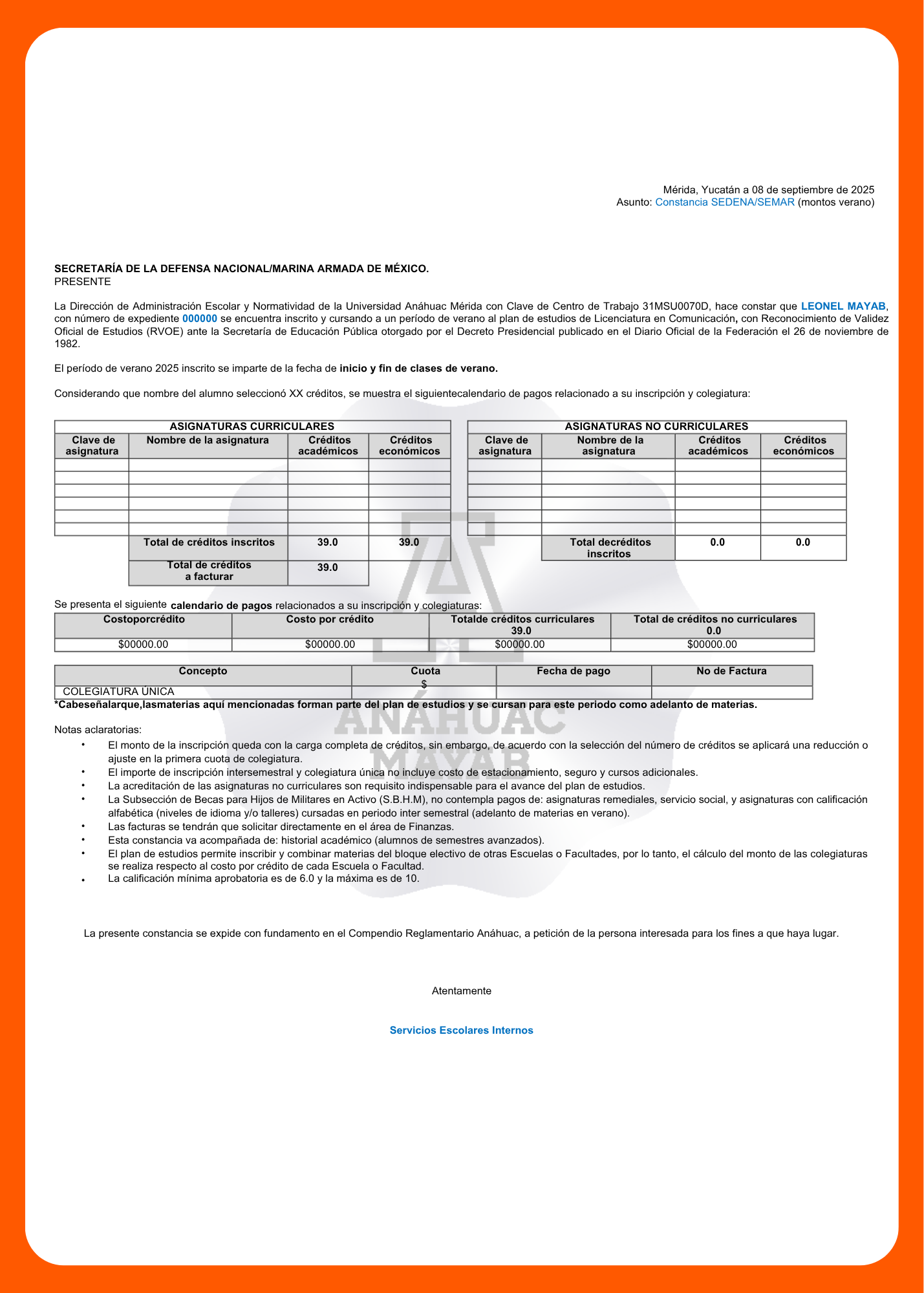 Documento del trámite