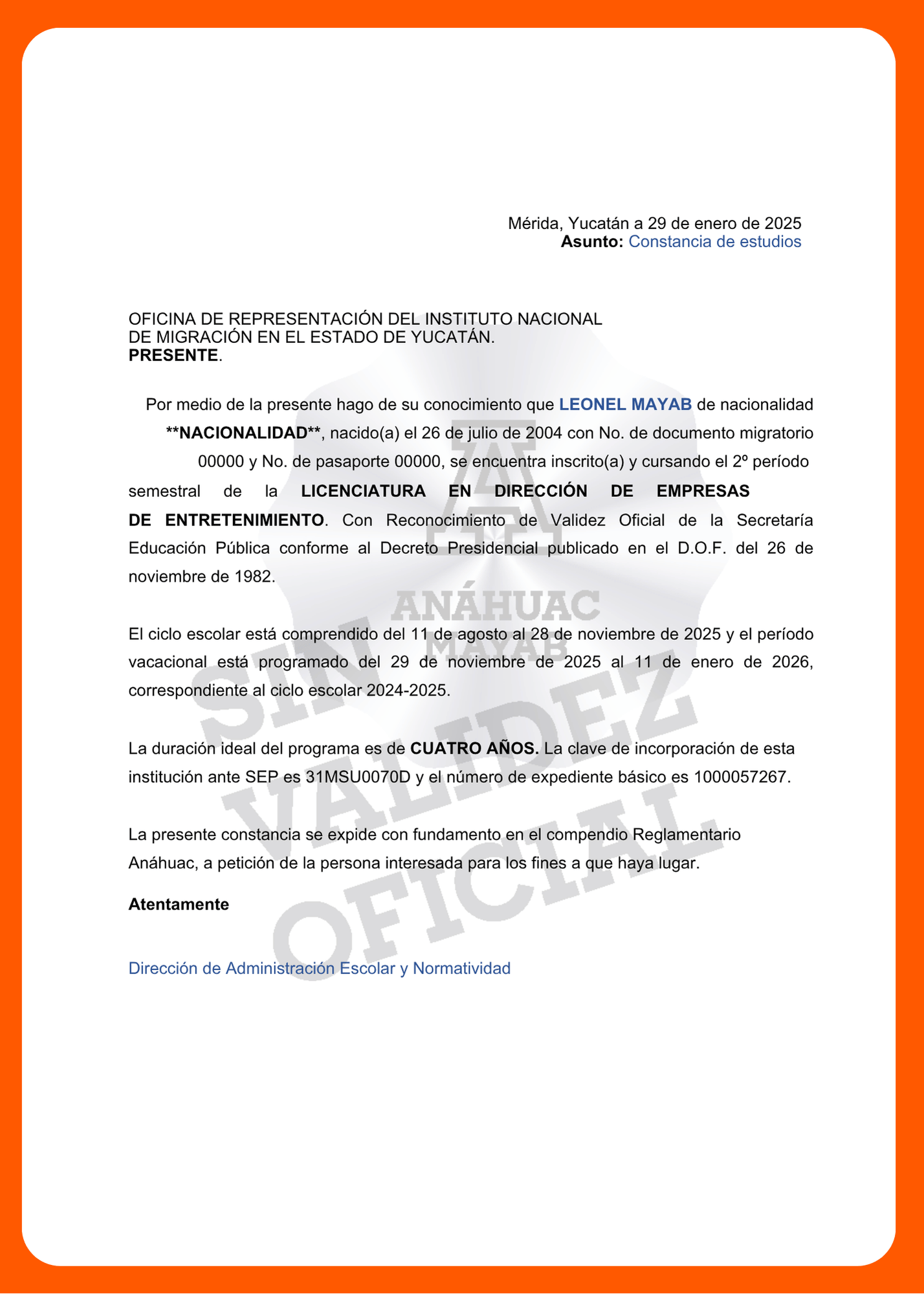 Documento del trámite