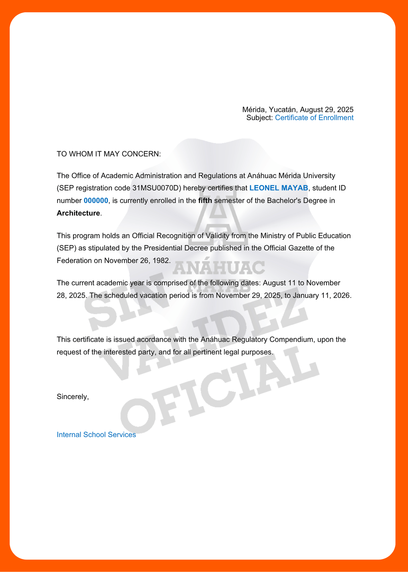 Documento del trámite