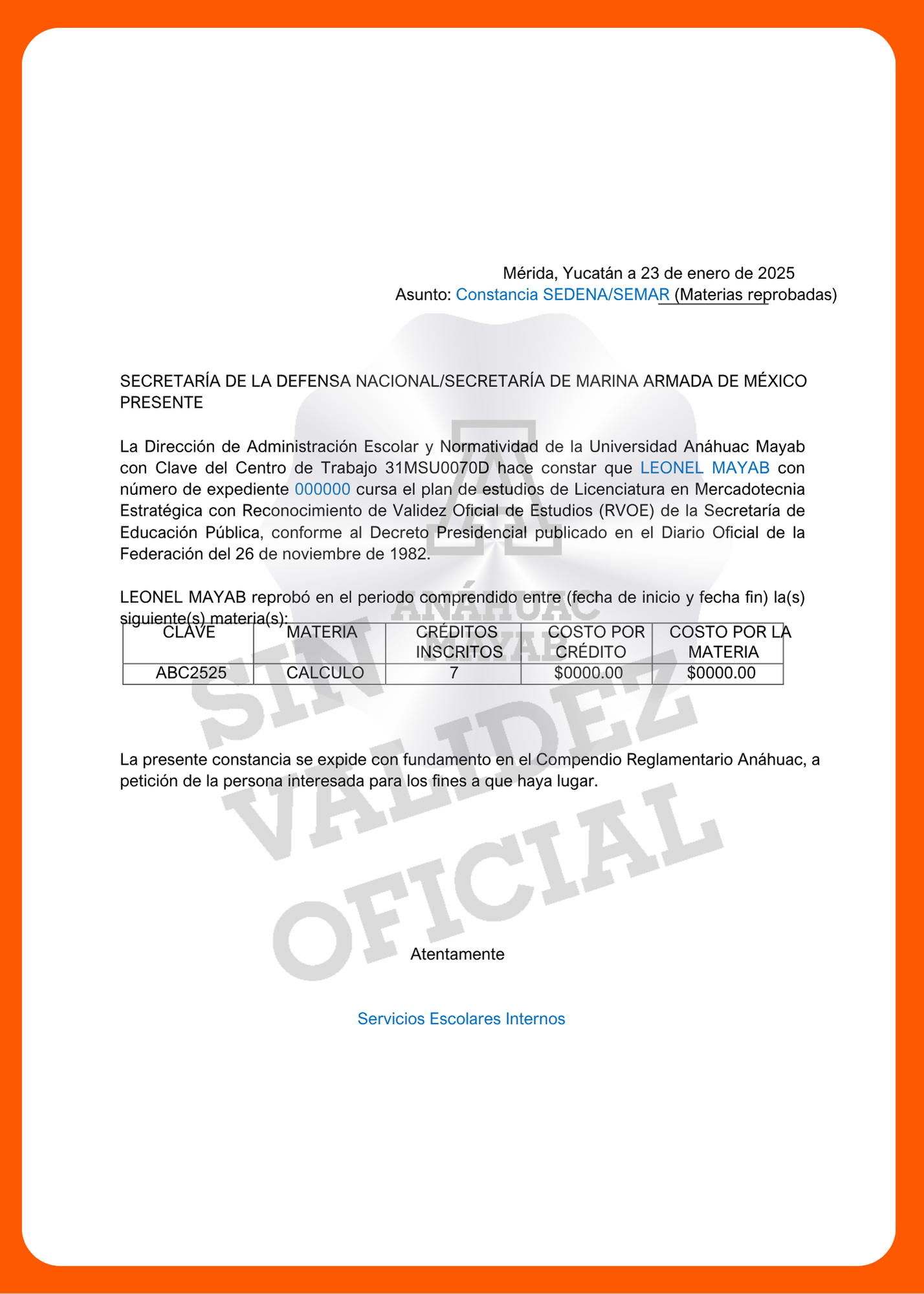 Documento del trámite
