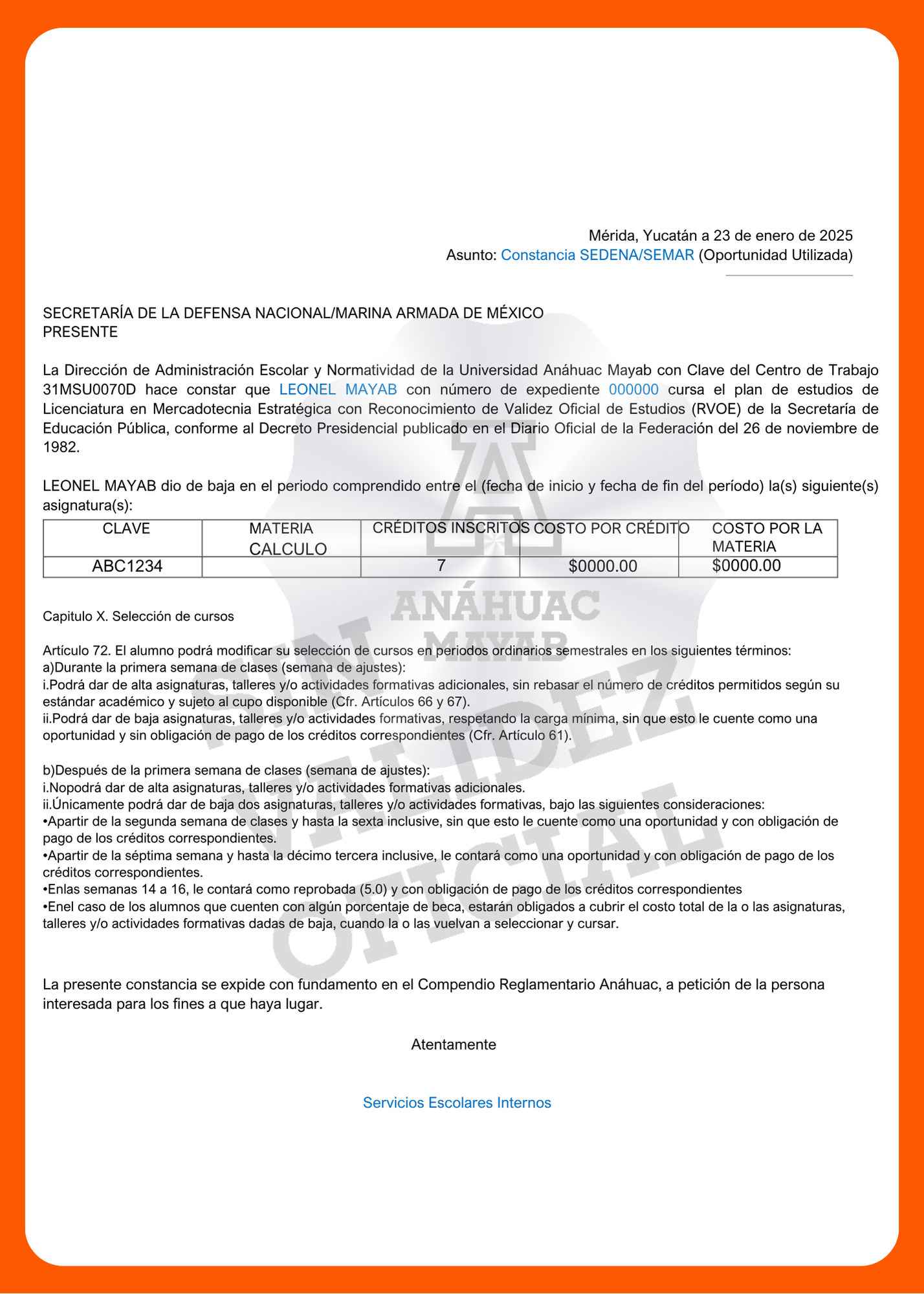 Documento del trámite