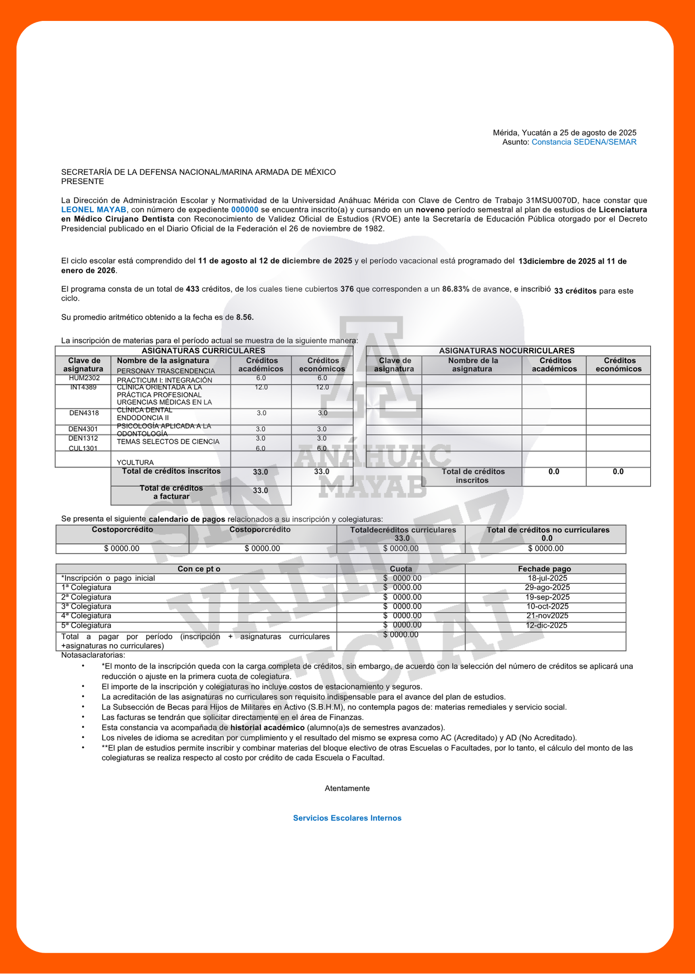 Documento del trámite