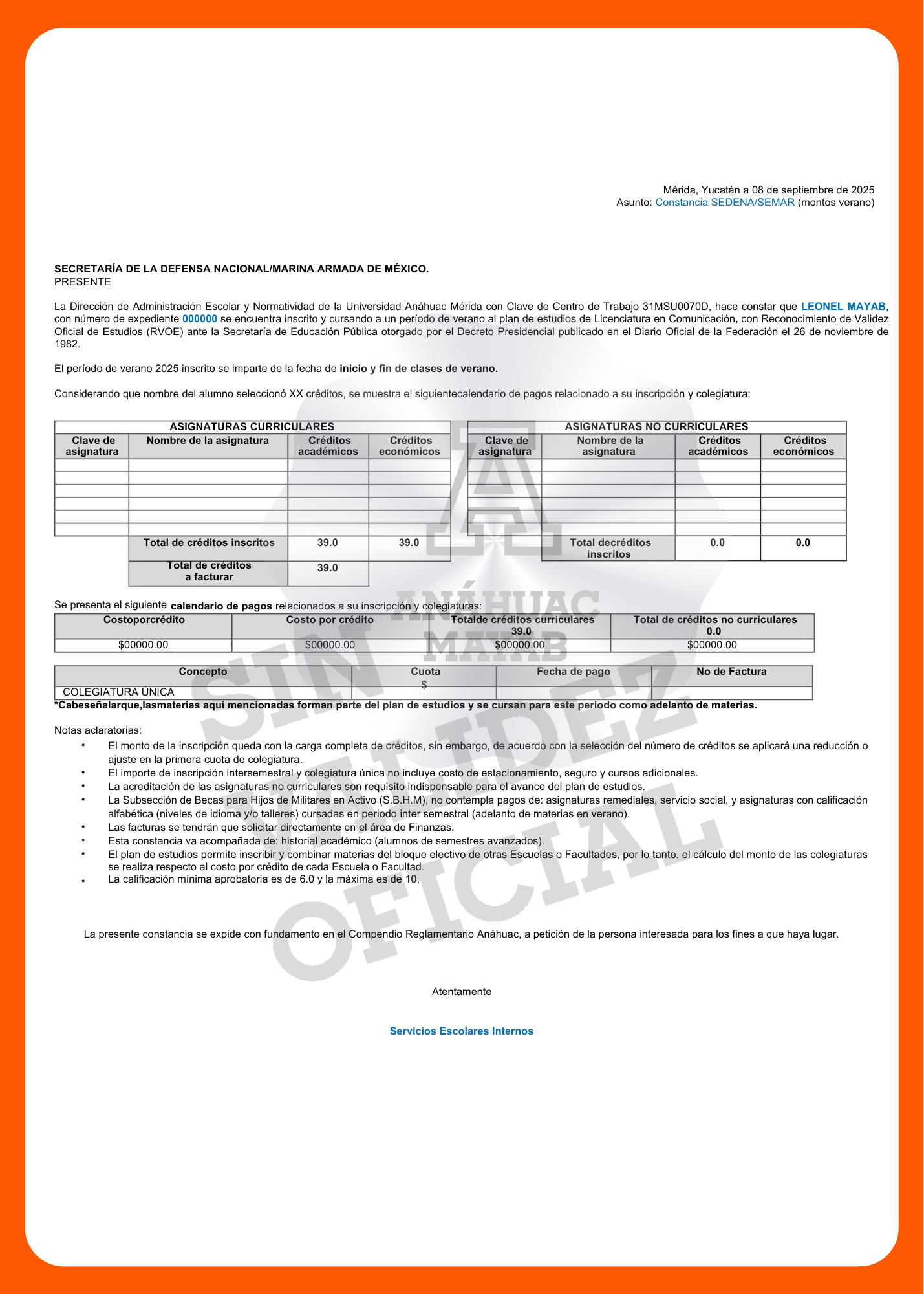 Documento del trámite